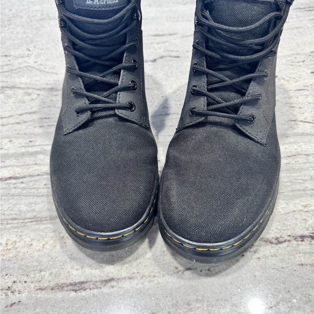 Dr. Martens Black Lace-Up Boots with Yellow Stitching - Picture 2 of 6